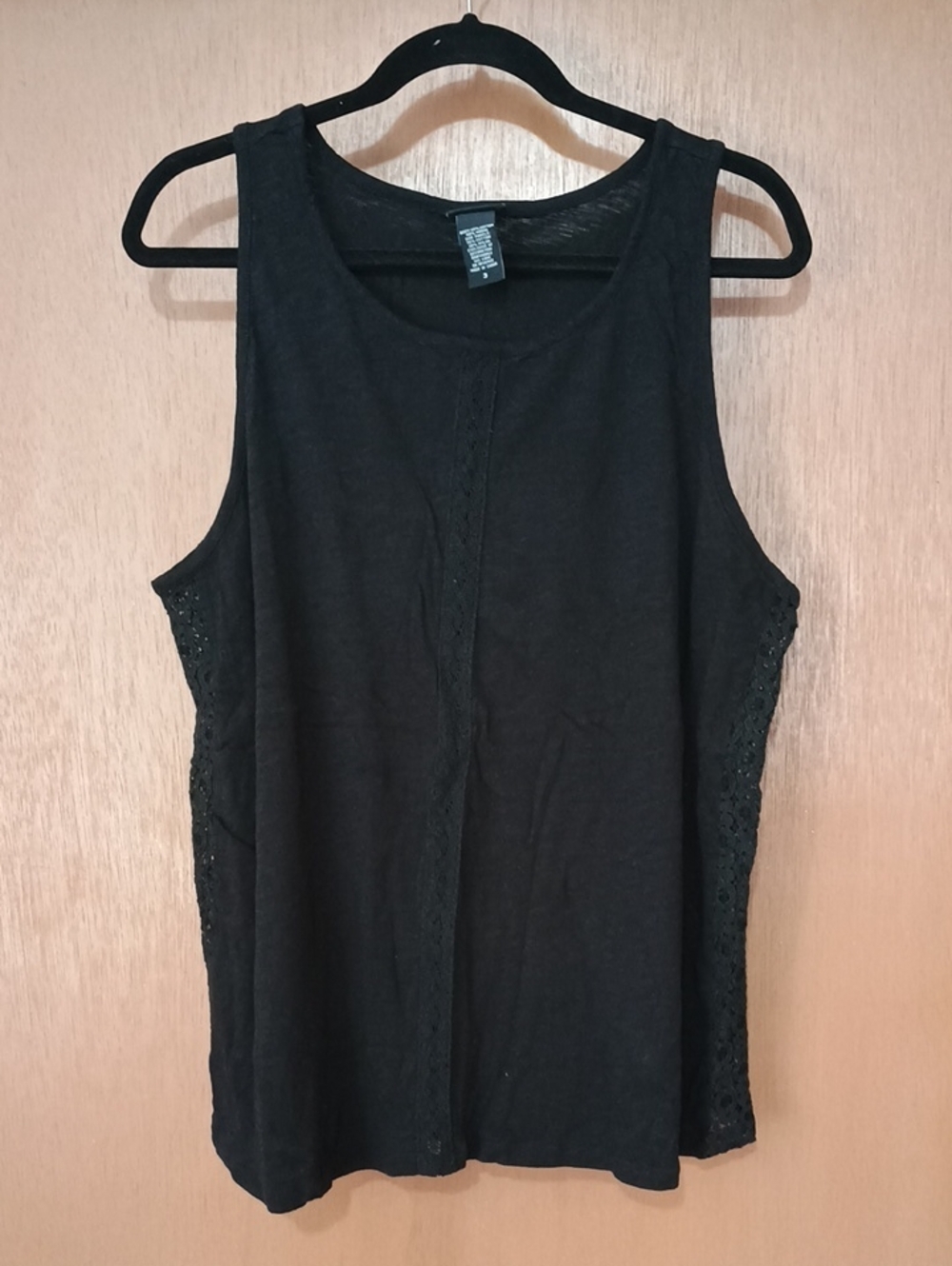 torrid Black Lace-Panel Sleeveless Tank